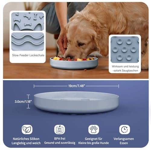 Zonopy Slow Feeder Dog Bowl with Non-Slip Base, Silicone Puzzle Dog Food Bowl with Unique Design, Slow Feeding Bowl for All Types of Dogs Cats, Interactive Slow Eating, Anti-Choking, BPA-Free - Thumbnail 5