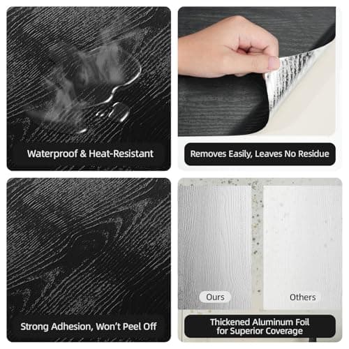 WADILE Peel and Stick Wood Grain Wallpaper 15.7"x78.7" Waterproof Self Adhesive Contact Paper for Kitchen Backsplash Countertops Furniture Cabinets Walls – Removable Vinyl with Free Knife & Squeegee - Thumbnail 6