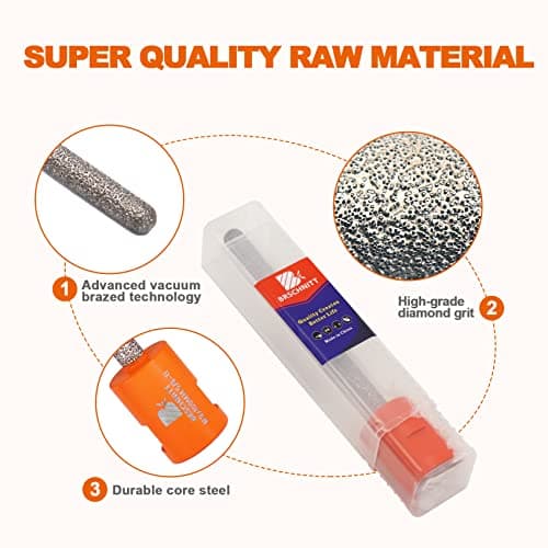 Diamond Mortar Raking Bit,BRSCHNITT 5/16 Inch x 4 Inch Diamond Mortar Router with 5/8-11 Thread for Mortar Raking Tuck Pointing Granite Marble Concrete Masonry Stone Removals (8x100mm) - Thumbnail 5