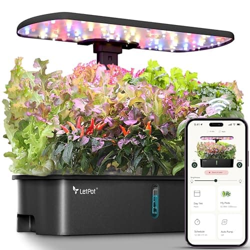 LETPOT LPH-Air Hydroponics Growing System Kits, APP & WiFi Controlled Smart Indoor Garden with 24W Grow Light Full Spectrum, 10 Pods Planter Indoor Gardening for Gifts, Kitchen, Vegetable (Black) - Image 1