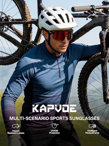 KAPVOE Anti-fog Photochromic Cycling Glasses Men Women Clear Mountain Bike Sunglasses Transition Sports Triathlon MTB K164 - Thumbnail 4