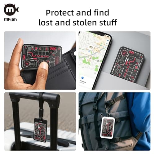 MFish Solar Wallet Tracker Card, Apple MFi Certified, Ultra-Thin 0.07" Find My Tracker for Wallet, IP68 Waterproof, Loud Alarm, Solar Powered, Works with Apple Find My (iOS Only) for car, Luggage - Thumbnail 5