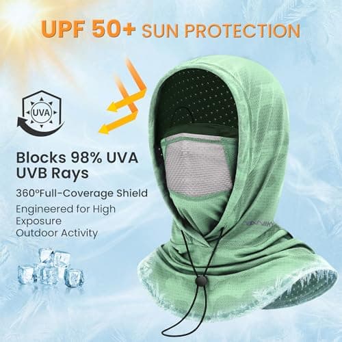 YANIKY Summer Cooling Balaclava with Breathable Holes, Sun UV Protection Face Mask for Running, Cycling, Fishing, Men & Women - Thumbnail 2