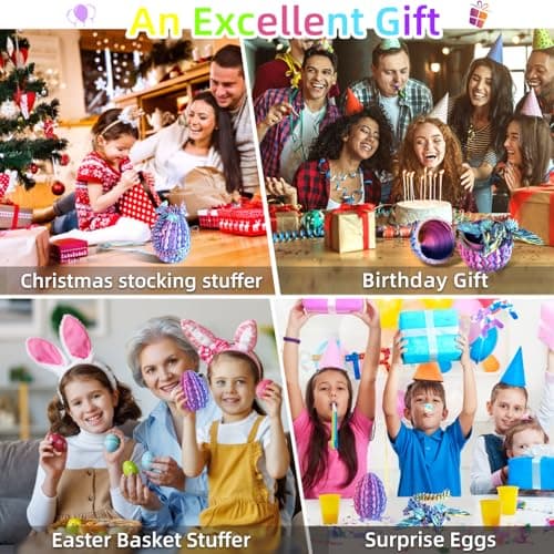 3D Printed Dragon Egg - Crystal Dragon Articulated Fidget Toys for Home Office Decor - Stocking Stuffer, Easter Eges, Surprise Eggs, Collectible Gift for Kids & Adults - Fidget Desk Toy for Kids - Thumbnail 6