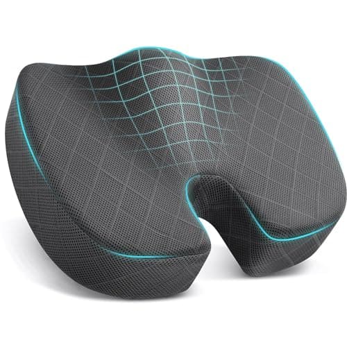 TushGuard Seat Cushion - Memory Foam Cushion for Office Chair, Car Seat, Airplane, Bleacher - Sciatica & Hip & Coccyx Pain Relief Desk Chair Cushion for Long Sitting Office Workers, Car Drivers - Image 1