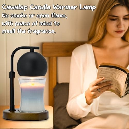 Candle Warmer Lamp Timer - Birthday Gifts for Women Mom Grandma, Mothers Day Gifts, House Warming Gifts New Home Decor Modern Farmhouse Decor with 2 Bulbs Wax Melt Compatible All Jar Candle Black - Thumbnail 6