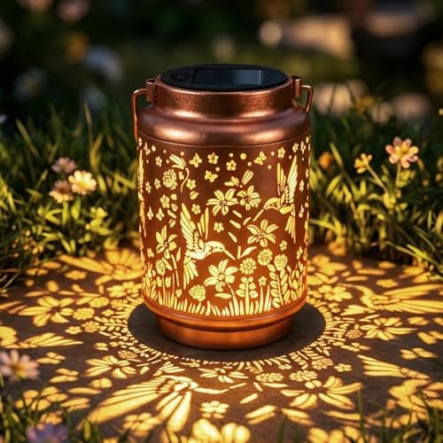 Hummingbird Solar Lanterns Outdoor Waterproof Hanging Metal Solar Garden Lights Decor Gifts for Women Mom Grandma Solar Lights for Yard, Patio, Backyard, Porch, 1 Pack - Image 1