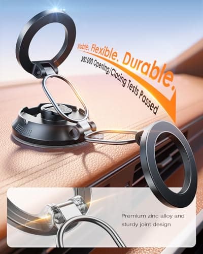 SUPERONE Car Phone Holder for Magsafe [78+LBS Strongest Suction & 2800gf Magnetic] 360° Adjustable Magnetic Car Mount, Foldable Cell Phone Holders for Your Car for iPhone 17 16 15 14 13 12 Series - Thumbnail 5
