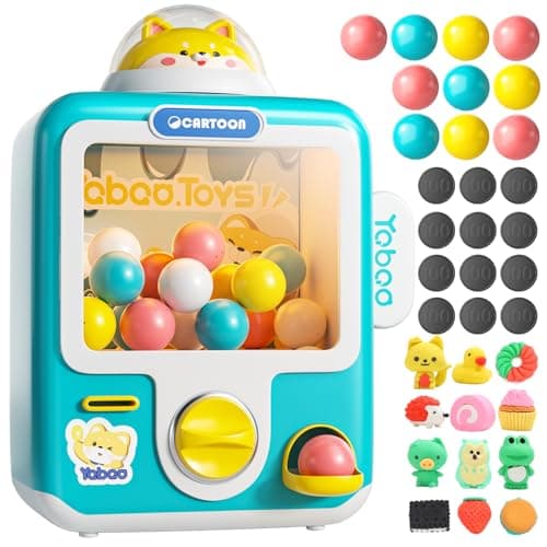 Skirfy Vending Machine Kids Toys 10 Empty Eggs Mini Vending Machine Erasers Operated Gumball Prize Machine Maker Game Claws Machine Christmas Game Sensory Toys Dolls Gifts（Blue）