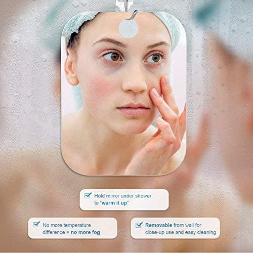 APHUIME Deluxe Large Fogless Shower Mirror, Fogless Shaving Mirror(7.48 in X 11 ​in), Anit-Fog Shaving Mirror with Hook, Fog Free Wall Hanging Makeup Mirror, Anti Fog Shatterproof Mirror in Bathroom - Thumbnail 4