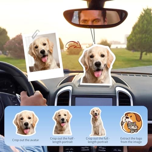 Custom Air Freshener with Picture, Personalized Photo Car Air Freshener, Single-Sided Customizable Hanging Ornaments for Car, Home, Closet, Gift for Christmas, Valentine's Day (Irregular Shape) - Thumbnail 3