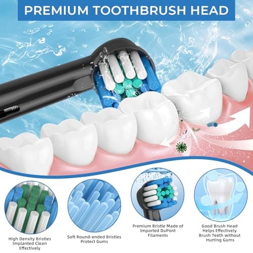 Replacement Toothbrush Heads, Compatible with Oral B Braun, 16 Pcs Professional Electric Brush Heads for Oral B Braun Replacement Heads Refill, Black - Thumbnail 5