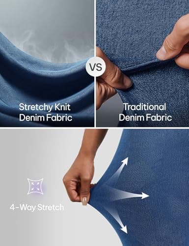 AVAMO Stretchy Flare Jeans for Women High Waisted Pull On Bell Bottom Jeans Trendy Elastic Tummy Control Denim Pants - Thumbnail 4