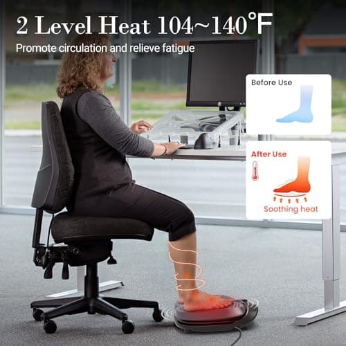 CuPiLo Foot Massager for Neuropathy FSA Eligible HSA, Adjustable Vibration Foot Massager with Heat & Remote Control, Electric Feet Massager for Legs Circulation, Plantar Fasciitis Pain, Stress Relief - Thumbnail 4