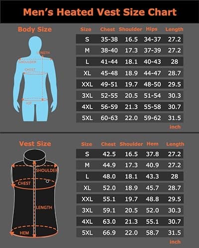 Venustas Men's Heated Vest, 20 Hours Warmth, Lightweight Insulated Electric Fleece Vest with Battery (20H, Black, 2X-Large) - Thumbnail 6
