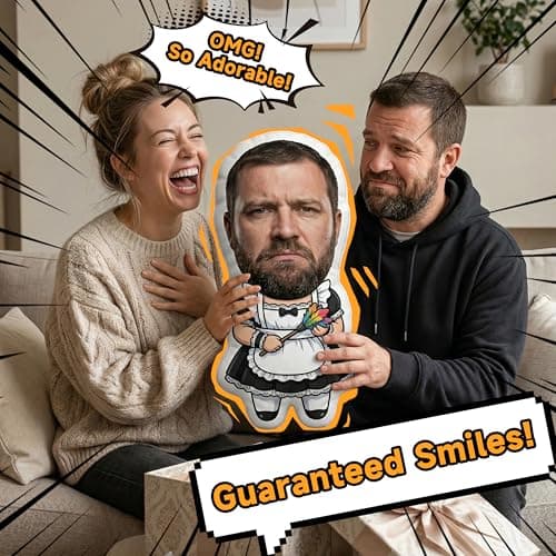 Personalized Face Plush Doll, Custom Photo Pillow for People or Pets, Funny Gag Gift & Unique Anime Perimeter Decor, Customized Humanoid Stuffed Figure,Ideal for,Birthday,2026 Football Tournament. - Thumbnail 6
