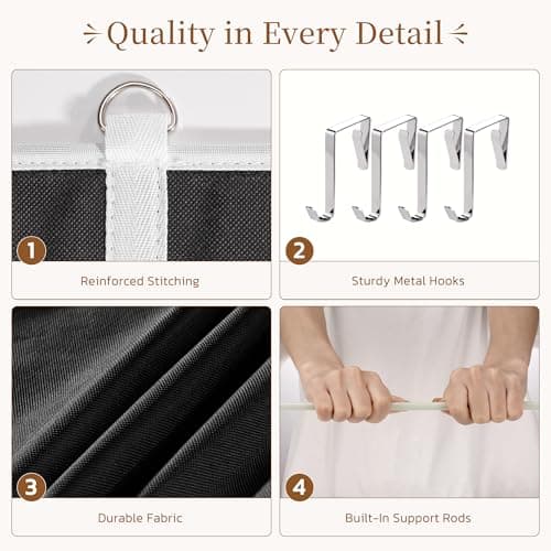 Criusia Over the Door Shoe Organizer, 20-30 Pairs Heavy-Duty Hanging Shoe Storage with Large Pockets, 10-Tier Door Shoe Rack with 4 Hooks for Sneakers Sandals Heels Boots (Black) - Thumbnail 6