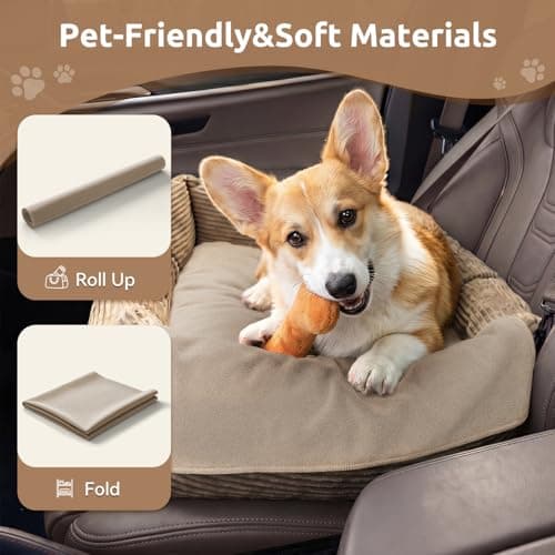 MontVoo Washable Dog Bed Cover, Absorbent Quick Dry Pet Bed Sheet, Easy Hair Removal Couch Covers for Dogs/Cats, 24x35 Inches, Waterproof PU Backing Dog Bed Mat for Car Seat, Crate, Cover Only, Beige - Thumbnail 5