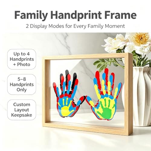 Hzorille Family Handprint Kit,Hand Print Keepsake Frame,New Parents Gift - Thumbnail 2