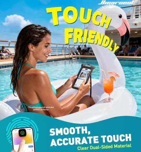 Hiearcool Universal Waterproof Case, Waterproof Phone Pouch Compatible for iPhone 17 16 15 14 13 Pro Max XS Plus Samsung Galaxy S22 Cellphone Up to 8.9", IPX8 Cellphone Beach Bag for Travel - 2 Pack - Thumbnail 4