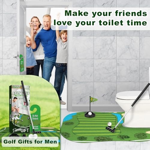 Toilet Golf Gifts for Men, Father‘s Day Gifts from Daughter Son Golf Game, Anniversary Birthday Gift for Men Dad Him Husband Boyfriend, Funny Gamer Toilet Game, Gag Gift for Him Who Have Everything - Thumbnail 4