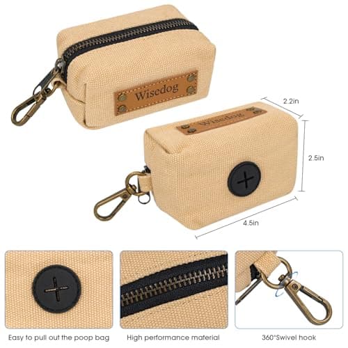 Wisedog Waterproof Dog Collar and Leash Set, Adjustable Puppy Collar with Cute Tag 4FT Dog Leash with Poop Bag for Small Medium Large Dogs (XS, Sand Color) - Thumbnail 5