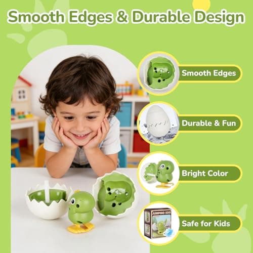 Wind-Up Surprise Eggs Easter Basket Stuffers & Party Favors – Hatching Dinosaur Toys, Prefilled Crack Open Eggs with Walking Dinosaur Inside, Reusable Boom Easter Eggs Toys for Kids Boys Girls - Thumbnail 4