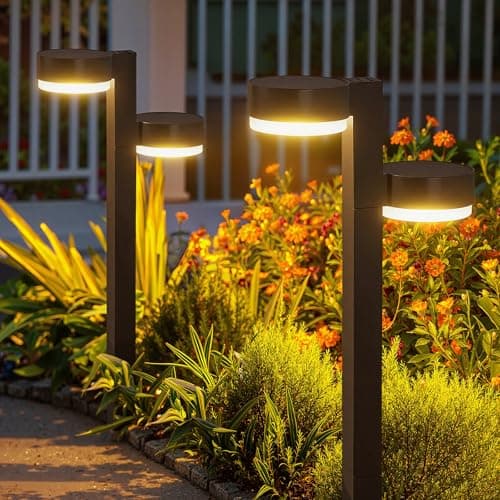 TuyLuxe Bright Solar Pathway Lights Outdoor, 6 Pack with 12 Head Garden Lights Solar Powered Path Lights Up to 15Hrs, Auto On/Off Waterproof Outdoor Solar Light for Yard Walkway Driveway Patio Lawn - Image 1