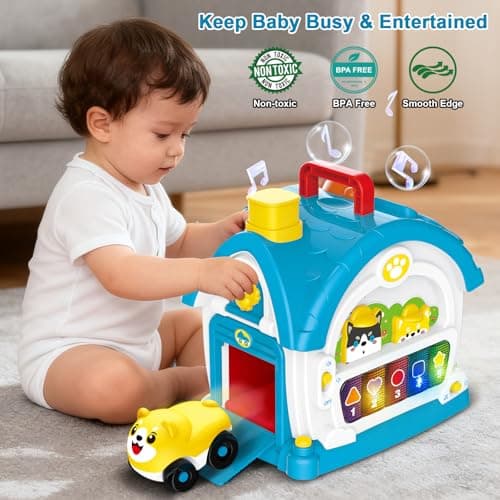 DELUTIQUE Learning Toys for 1 Year Old Boy Gift, Muscial Toys for Toddler 1-3, Educational Toy Baby 12-18 Months with Mirror, Play Phone, 1st First Birthday for Grandkids - Thumbnail 5
