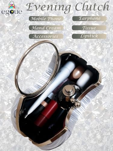 Silver Clutch Purses for Women -Elegant Sparkling evening bags for Wedding Galas, Prom Nights, Cocktail Parties&Formal Events - Thumbnail 4