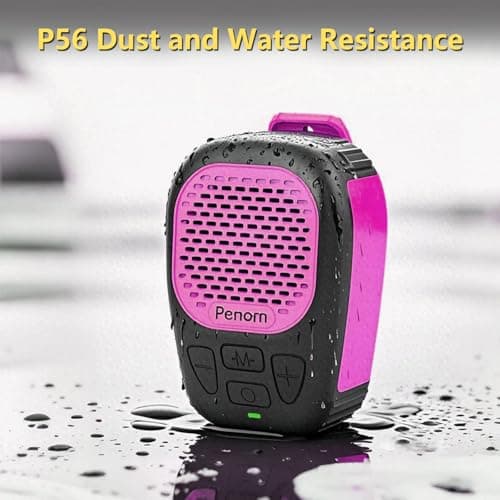 Wearable Bluetooth Speaker,Clip on Wireless Jobsite Water-Resistant Portable Speaker, Built in Mic for Hands-Free/Call, Suitable for Indoor & Outdoor Use (Update Version Burgundy) - Thumbnail 3