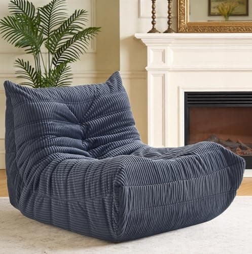 Ayovoch Bean Bag Chairs for Adults, Giant Bean Bag Chair, Memory Foam Beanbag Chair, Bean Bag Sofa for Living Room, Dorms, Apartments, Reading Corner (Gray Corduroy)