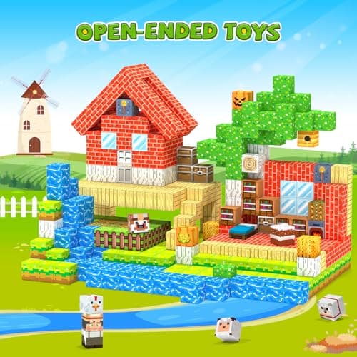 Magnetic Blocks, Magnetic Building Blocks, Magnet Cubes Kids Toys Farm games, Sensory STEM Building Toys for 3-5 4-6 5-7 6-8 Year Old Boys Girls, Christmas Birthday Gifts for Boys & Girls Ages 3+ - Thumbnail 2