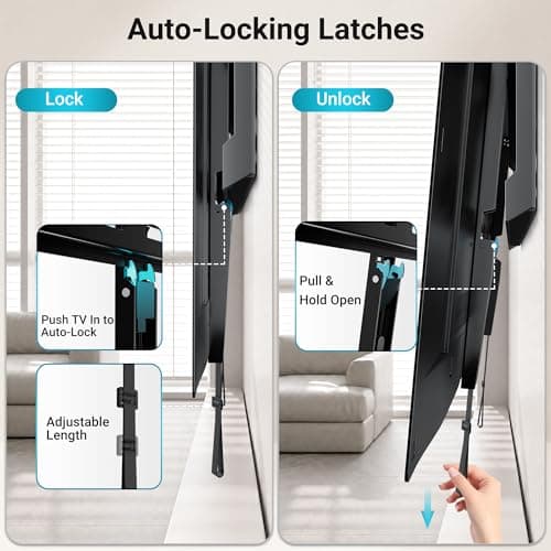 BONTEC Fixed TV Wall Mount for 43 to 100 Inch TVs, Low Profile Design, Space-Saving 0.9'' from Wall, Heavy Duty One-Piece Bracket up to 220 lbs, Max VESA 800x600mm, Fits 16''/24''/32'' Wood Studs - Thumbnail 6