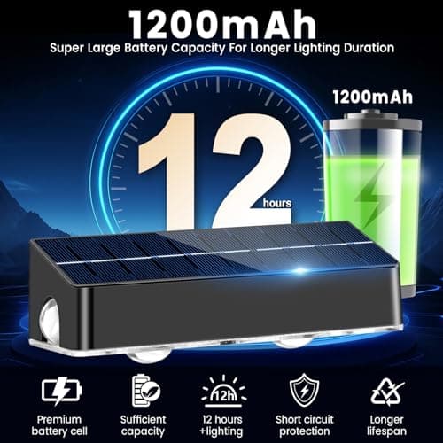 Solar Fence Lights 8 Pack Solar Fence Lights Outdoor with 3-Side Lighting, 9 Colors＆11 Lighting Modes, IP65 Waterproof, Fence Lights Solar Powered for Outside Wall Backyard Step Patio Deck Garden - Thumbnail 3