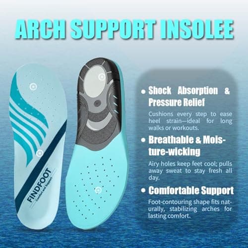 Hard and Durable Orthopedic Arch Support Shoe Insoles for Foot (Blue, 9) - Thumbnail 3