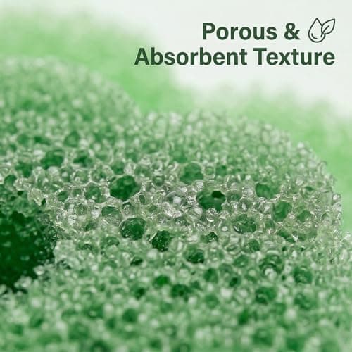 Scrub Flower Temperature Sensitive Sponges -Non-Scratch Scrubbers for Kitchen & Home - Firm in Cold & Soft in Warm Water - Odor Resistant Color-Coded Dish Sponges (Garden Mint, 3 Count) - Thumbnail 3
