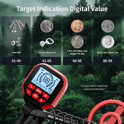 2026 Latest Metal Detector for Adults, Professional Waterproof & Adjustable Stem, Higher Accuracy Gold Detector with LCD, Advanced DSP Chip, 2.26 Pounds Lightweight Suitable for Beach and Backyard - Thumbnail 3
