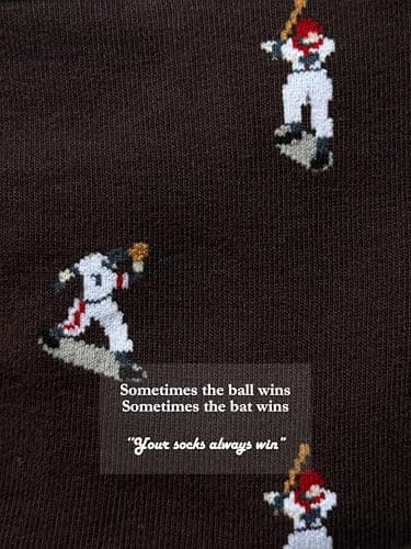 Frepstudio Funny Baseball Socks for Men 2 Pairs Set- Baseball Mad Novelty Socks Gift for Teen Boys Husband Dad, Christmas Birthday Valentines Father’s Day Gifts-,Size 9-12 - Thumbnail 6