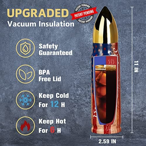 Funslive We the People American Flag, 250 Anniversary USA 17 oz Bullet Tumblers -Fishing Hunting Camping Mens Gifts Ideas - Gift for Dad Who Have Everything - Easter Birthday Gifts for Men 2026 - Thumbnail 3