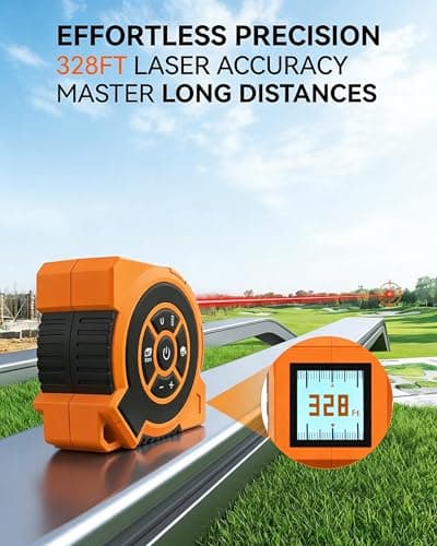 328Ft 3-in-1 Digital Laser Tape Measure Rechargeable Measuring Tool &16Ft Auto-Lock Tape Measure Movable Magnetic Hook with Area/Volume/Pythagorean, Ft/in/M/Ft+in for Construction;Woodworking;Home DIY - Thumbnail 2