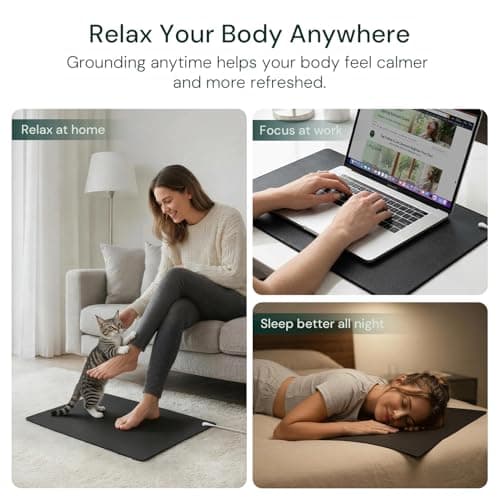 LifeZoom Grounding Mat for Better Sleep, Enhanced Comfort, Daily Balance and Wellness, Grounding Pad for Bed, Feet and Desk, Use at Home or Office, Premium Non-Slip Earthing Mat with 15ft Cord - Thumbnail 3