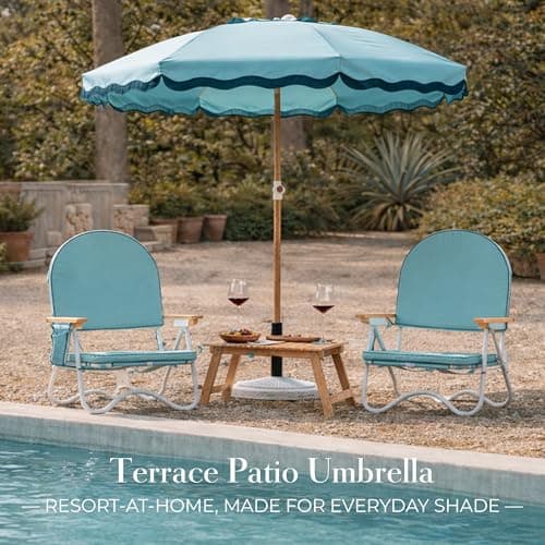 DEER LAND 6FT Patio Beach Umbrella for Outdoor, UPF 50+ Sun Shade for Patio, Backyard, Garden, Pool and Beach, Tilt Adjustable, Portable, Harbour Cypress Green - Thumbnail 2