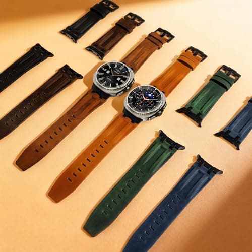 Leather Band for Samsung Galaxy Watch Ultra 47mm/8 7 6 5 4 FE 40mm 44mm - Thumbnail 5