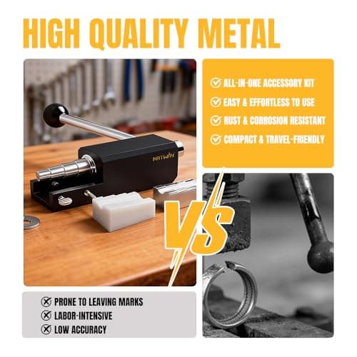 KATWAY Professional Jewelry Ring Bender Tool Kit – Spoon Ring Maker with Durable Nylon Dies, Adjustable Multi-Size Ring Sizer & Heavy-Duty Bending Machine for Gold, Silver, Brass, Copper DIY Rings - Thumbnail 4