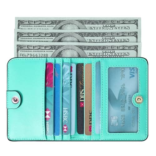 Toughergun Women’s Small Slim Leather Wallet with RFID Protection, Compact Bifold Mini Purse with Clear ID Window - Thumbnail 2
