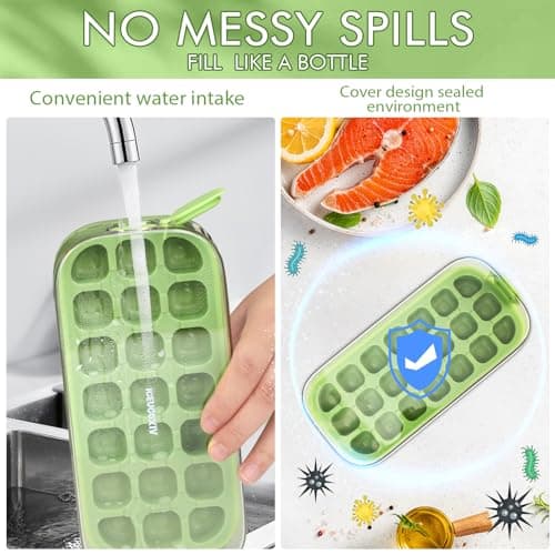 Ice Cube Tray, Easy Release Ice Mold - Silicone 21 pcs Ice Cube Trays for freezer - Ice Box for Cocktail, Tea, Coffee - Thumbnail 5