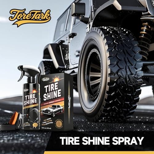 toretark Ceramic Tire Shine Spray — High-Gloss Wet Look Tire Coating with Ultra-Dense Nylon Brush Applicator, UV Protection, Long-Lasting Shine for Car Truck RV Motorcycle (16 Fl Oz) - Thumbnail 5
