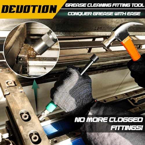 DEUOTION Grease Fitting Cleaning Tool, Replacement 4-Jaw Inserts for Grease Coupler, Penetrating Fluid & Hydraulic Pressure for Fast, Safe Removal of Clogged Fittings, Pins, Shafts, Bushings - Thumbnail 2