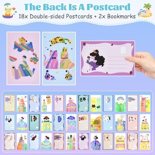GAKICO Rainbow Scratch Art for Kids: Creative Squeegee Painting Kits, Rainbow Scratch Paper Art Set, Squeeze Magic Reveal Craft Kits, DIY Postcards Party Favors Novelty Gifts for Girls Boys - Thumbnail 4